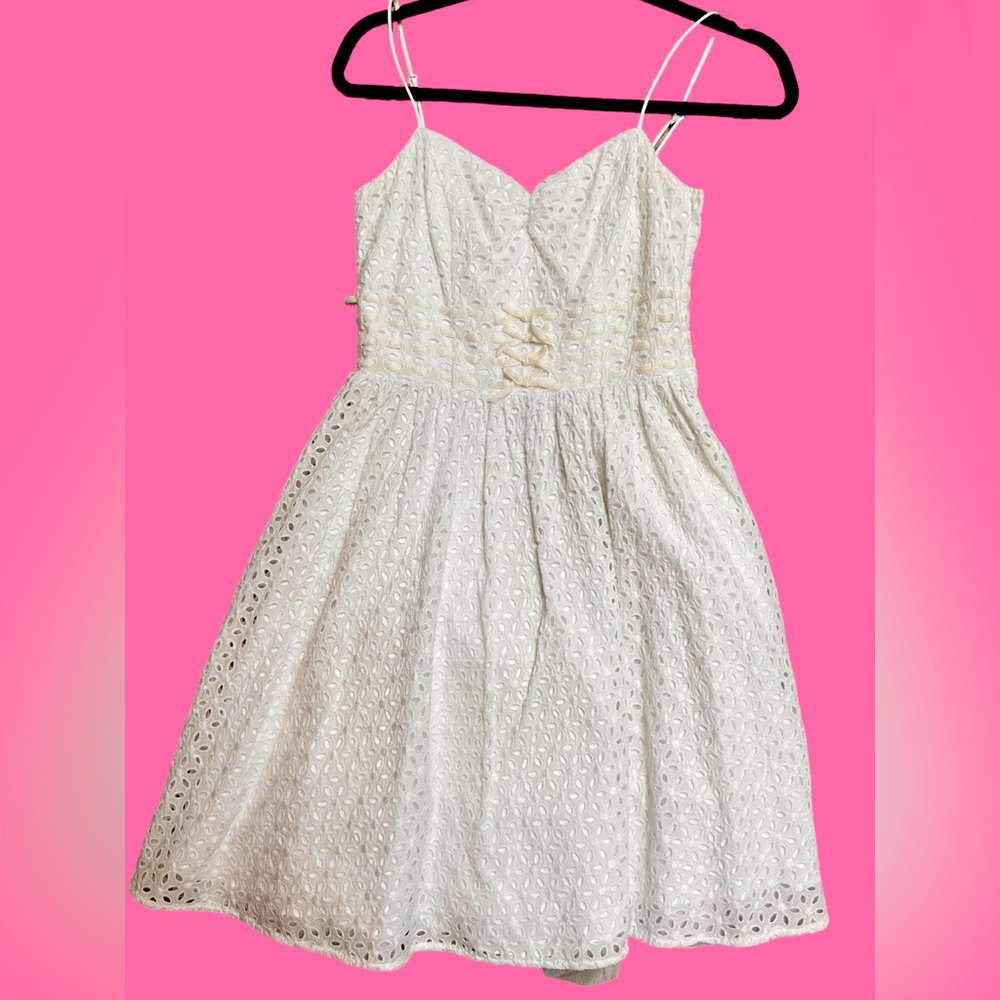 Betsey Johnson Y2k size 4 white eyelet dress - Gently worn